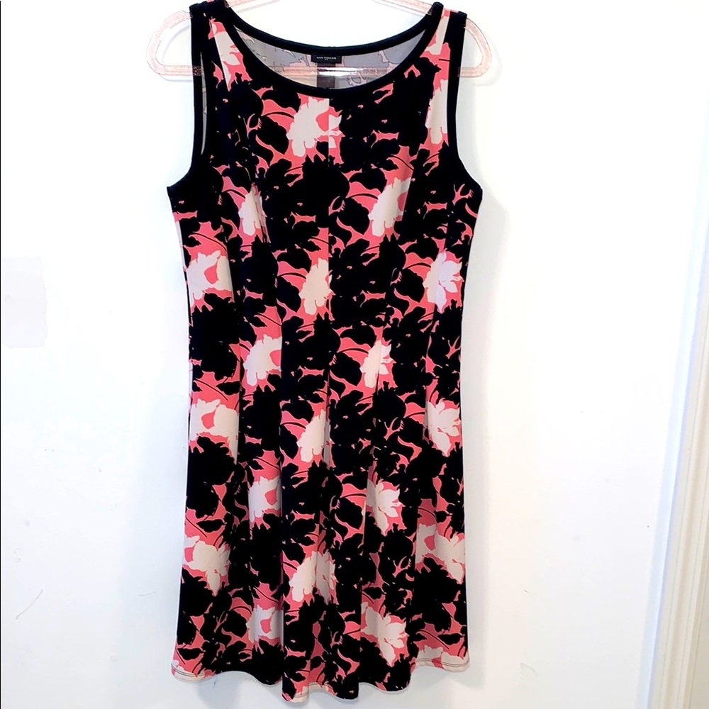 Ann Taylor Floral Sleeveless Dress - Pink and Black